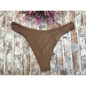 NEW PINK BY VICTORIA'S SECRET MED BROWN THONG PANTIES